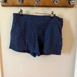 Lilly Pulitzer Navy Eyelet High Waist Shorts